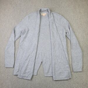 Wythe NY 100% Cashmere Cardigan Open Front Womens Large Gray Long Sleeve